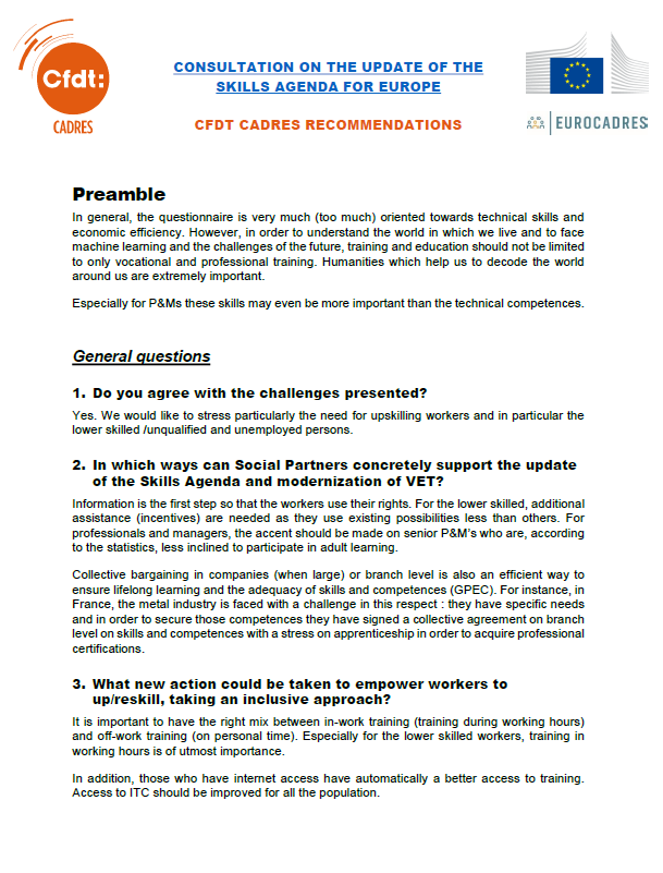 CFDT Cadres Recommendations